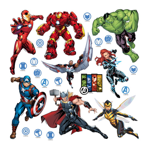 Sanders & Sanders muursticker The Avengers blauw, rood en groen - 30 x 30 cm - 600953