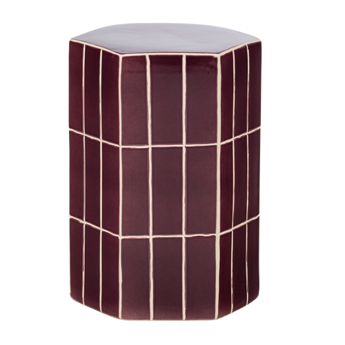 WOOOD decoratieve bijzettafel Plu - Keramiek - Paars - 42x30x26