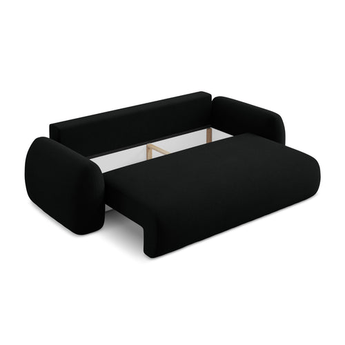 LaMiaSofa 3-zits slaapbank Ferretti - bouclé - zwart - 266x121x95