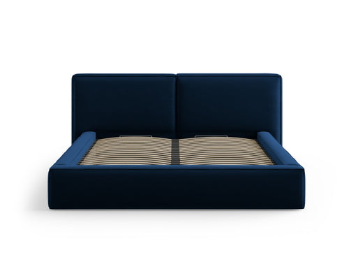 Micadoni Opbergbed met hoofdeinde Jodie 180x200cm, flueel, koningsblauw - 228x234x108cm
