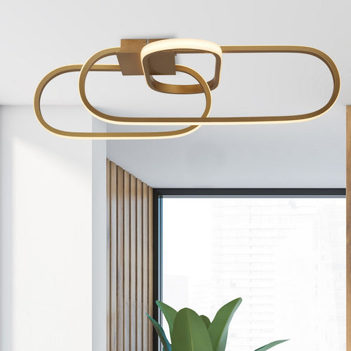 Clip LED-plafondlamp, goud aluminium