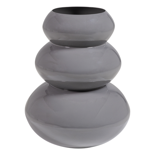WOOOD vaas Tera - Metaal - Hoogglans Lichtgrijs - 35x28x28