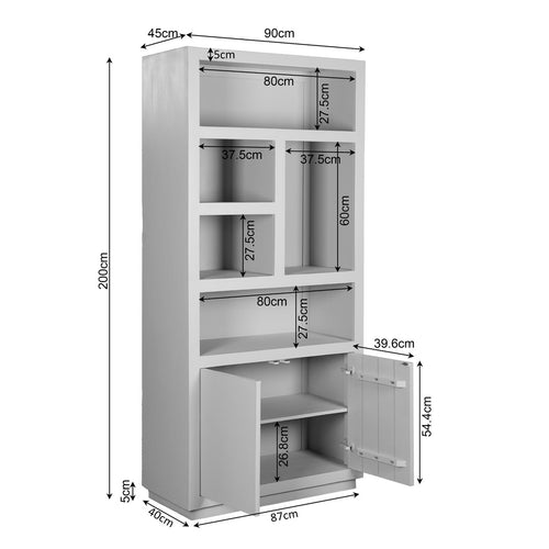 StarFurn Vakkenkast Brussel - Bruin Hout - 90x45x200cm - vtwonen shop