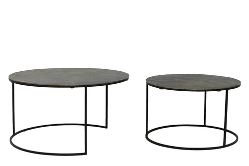 Light & Living salontafel RENGO - Ø76x41cm - brons - Set van 2 - vtwonen shop