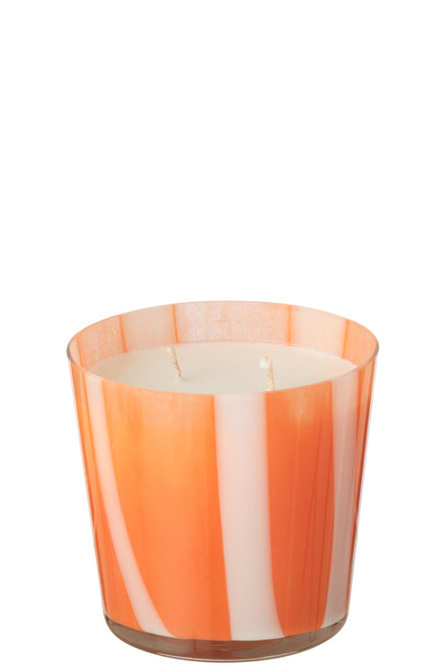 J-Line geurkaars Noa Strepen - oranje - small - 50U - vtwonen shop