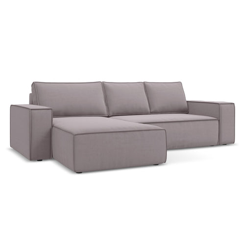 LaMiaSofa hoekbank links Livorno - velours - lavendel - 290x185x82