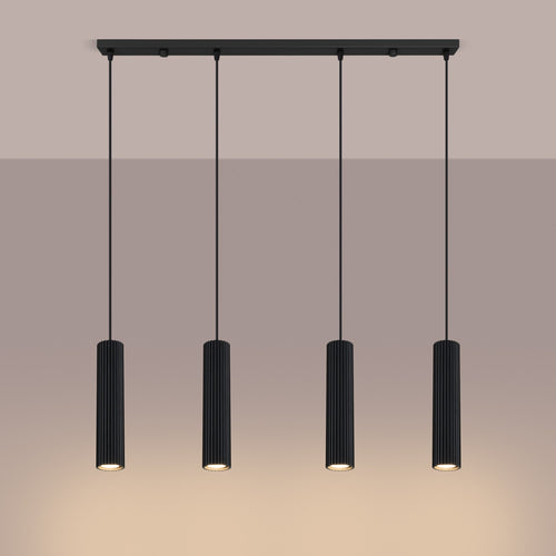 Sollux Lighting Hanglamp KARBON 4L zwart - 81x5x120cm