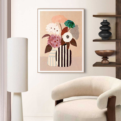 Reinders Autumn Flowers schilderij -  bruin - woonkamer - 70x50cm