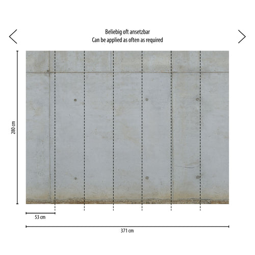 Livingwalls fotobehang betonlook grijs en beige - 371 x 280 cm - AS-392251
