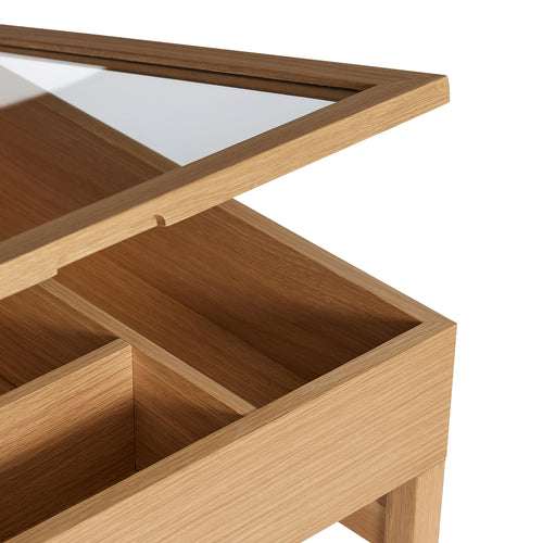 Hübsch salontafel Glitz - glas/mdf/eikenfineer/eikenhout - 60x60xh45cm - vtwonen shop