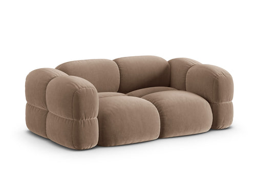 Cosmopolitan Design Bank Loretto 3-zits, flueel donkerbeige - 100x210x68cm
