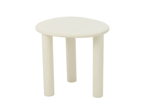 J-Line bijzettafel Bali - hout - wit - small
