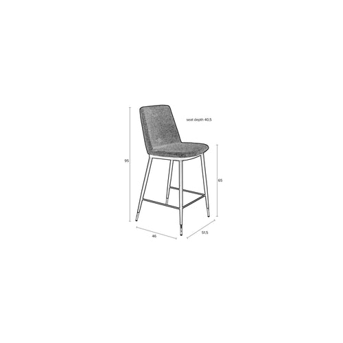 Housecraft Living Lionel Barkrukken rugleuning 65 cm Beige - Set van 2