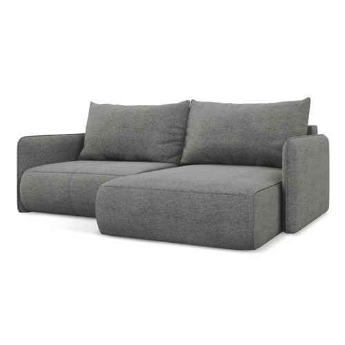 LaMiaSofa hoekbank rechts Palermo - chenille stof - olifant - 207x148x86