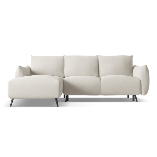 LaMiaSofa hoekbank links Genova - chenille stof - zilver - 242x162x86