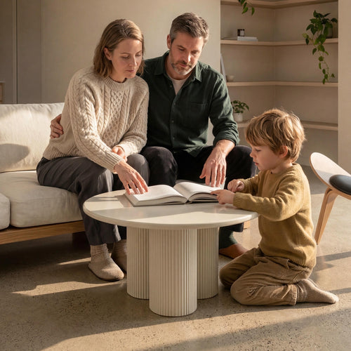 Furnhouse ronde salontafel Flow - Crème wit - Ø 80 cm