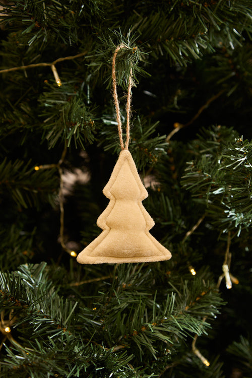 Calma House Kerstornament Velour - Ecru - 12x7.5