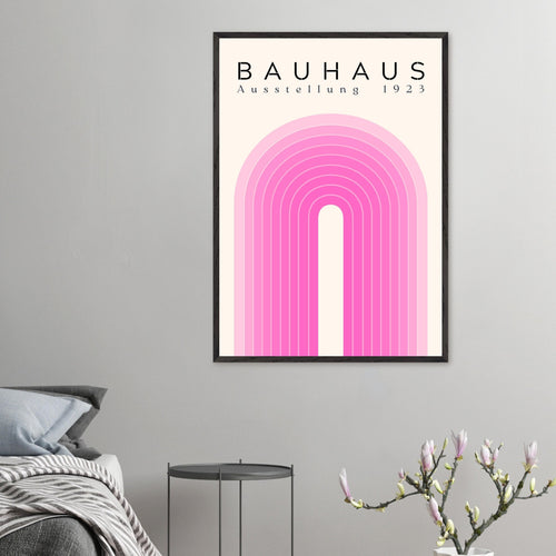 Artfulprints Poster Bauhaus - Pink rainbow   - 70x100 cm - Roze
