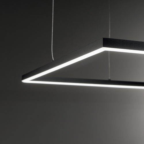 Decoratieve vierkante geïntegreerde hanglamp wit, 3000K, 51W