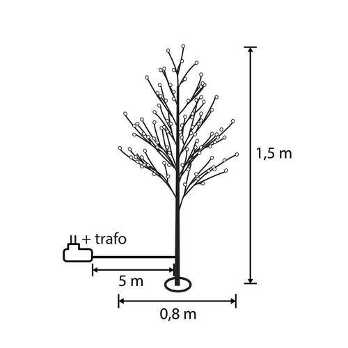 Luca Lighting Boom met Klassiek Witte LED Verlichting - H150 x Ø80 cm - Metaal - Zwart