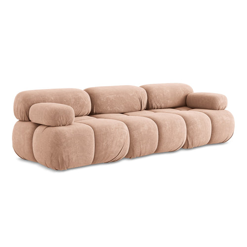LaMiaSofa 3-zits bank Sanremo - chenille stof - perzik - 285x96x70