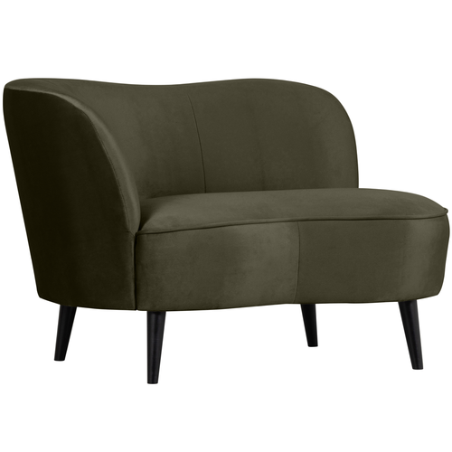 WOOOD loungefauteuil links Sara - Velvet - Warm groen - 71x112x81 - vtwonen shop