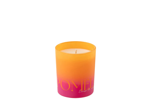 J-Line geurkaars Oasis - Summer In The Air - glas - oranje/roze - small