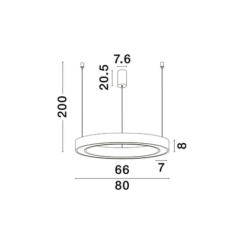 Merano Hartford Geïntegreerde LED Hanglamp Plafondlamp Sandy White Aluminium LED 60W 3116Lm 2700K - 4000K + Afstandsbediening
