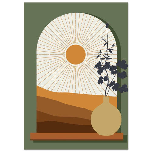 Artfulprints  Boho – Sunset window   Poster A4 21x29.7 cm
