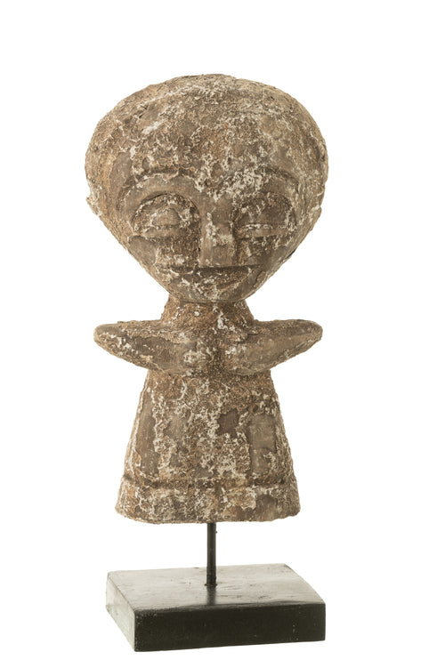 J-Line decoratie Standbeeld Ying - hout - naturel - large