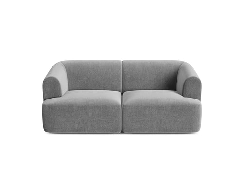 Cosmopolitan Design Modulaire bank Campi 2-zits, flueel grijs - 90x180x70cm