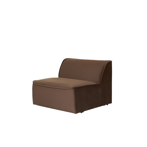 Tikamoon Modulaire loungestoel in bruine stof - Bruin