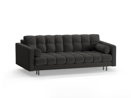 Cosmopolitan Design Slaapbank met opbergdoos Bali 3-zits, structurele stof donkergrijs - 84x222x105cm