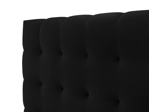 Cosmopolitan Design Opbergbed met hoofdeinde Bali 140x200cm, flueel, zwart - 230x165x125cm