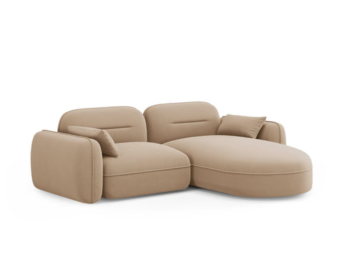 Cosmopolitan Design Modulaire hoekbank rechts Sydney 3-zits, flueel, zand - 165x230x70cm