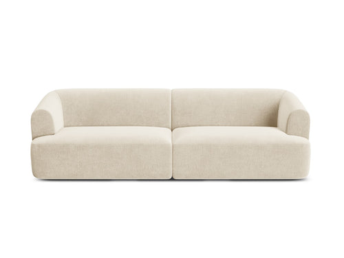 Cosmopolitan Design Modulaire bank Campi 4-zits, flueel lichtbeige - 90x255x70cm