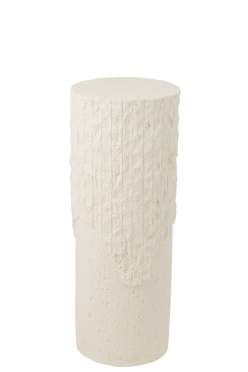 J-Line decoratie Sokkel Rocky Reliëf - polyresin - wit - medium