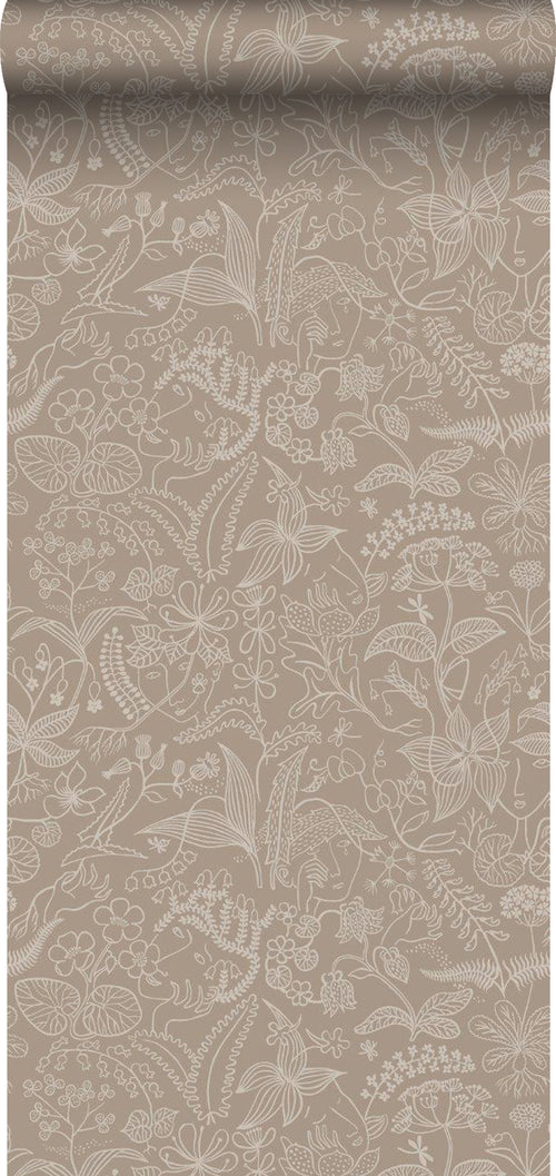 Borastapeter behang bladeren roze - 53 cm x 10.05 m - 660751 - vtwonen shop