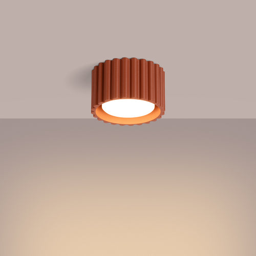 Sollux Lighting Plafondlamp AURA 1 rood ochra Gx53 - 10x10x10cm
