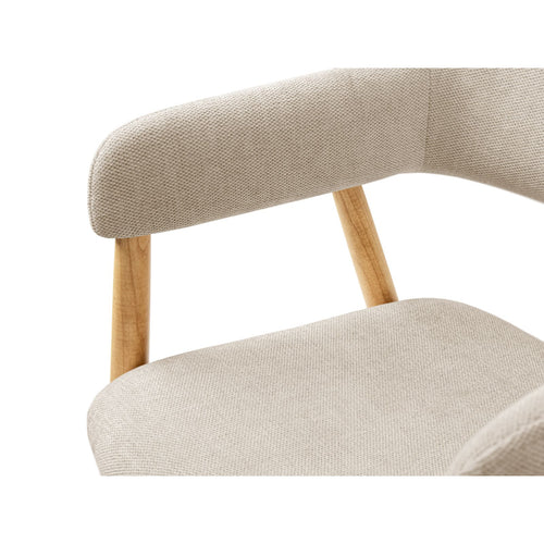 Set van 2 stoelen Adra chenille beige - 59x56x77cm