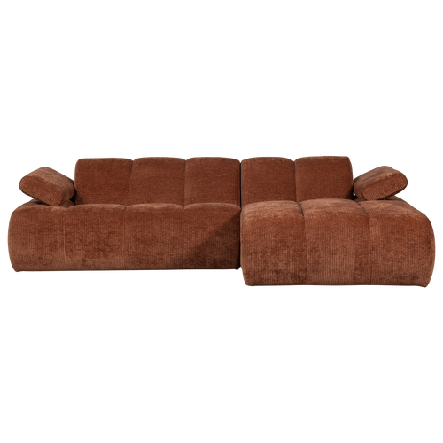 WOOOD chaise longue rechts Mojo - Geweven Ribstof - Roestbruin - vtwonen shop
