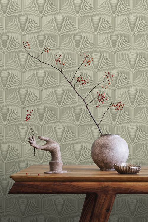 ESTAhome behang 3D-motief groen - 50 x 900 cm - 131105