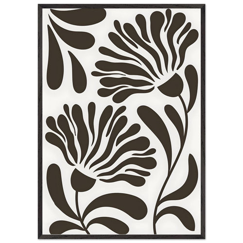 Artfulprints Poster met Lijst Matisse – Wildflower line   - 70x100 cm - Zwart / Wit