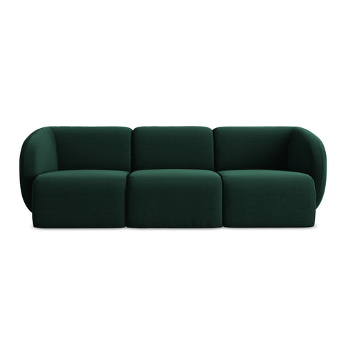 LaMiaSofa 3-zits bank Cervo - velours - flessengroen - 244x94x75