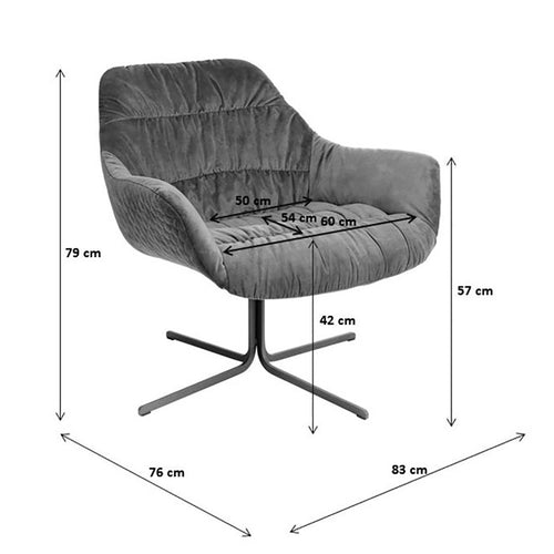 Kare Design Draaifauteuil Bristol Geel - vtwonen shop