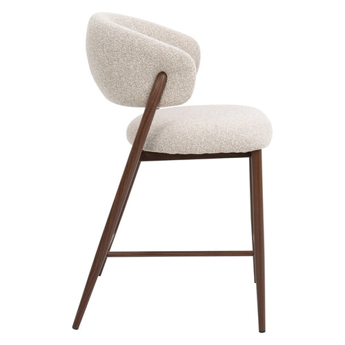 DÉJA Living Barstoel Skive - Zand/Walnoot - Zithoogte 67cm - Set van 2 - vtwonen shop