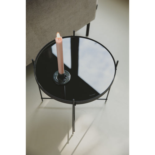 Zuiver Cupid Bijzettafel Rond 43 cm Glas/ Metaal Zwart - vtwonen shop