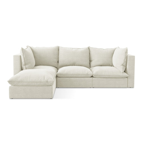 LaMiaSofa hoekbank links Ravenna - bouclé - zand - 255x165x77