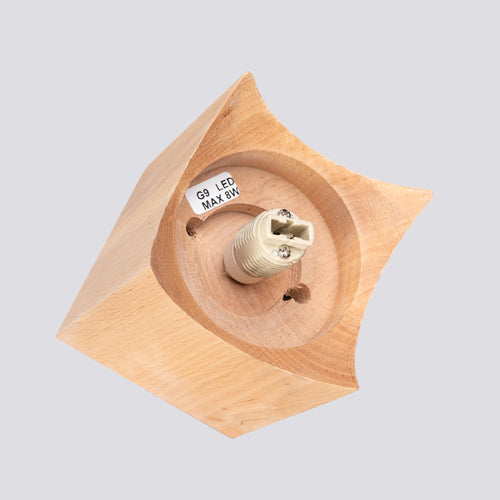 Sollux Lighting Plafondlamp SOLIS natuurlijk hout - 12x12x19cm
