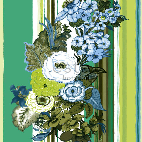 ESTAhome behang vintage bloemen groen en limegroen - 53 cm x 10,05 m - 138118 - vtwonen shop